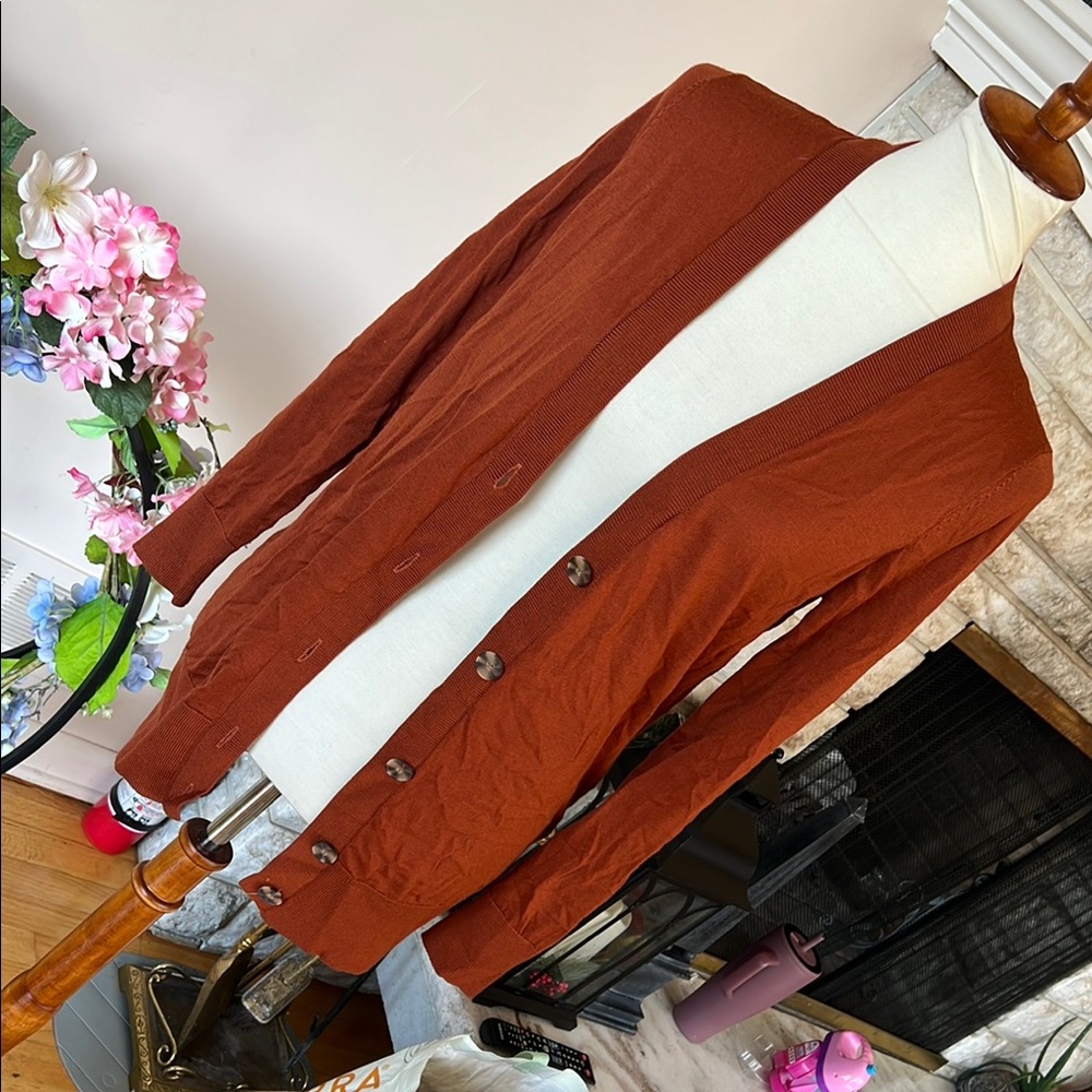 Ann Taylor Loft Rust Cardigan Sweater